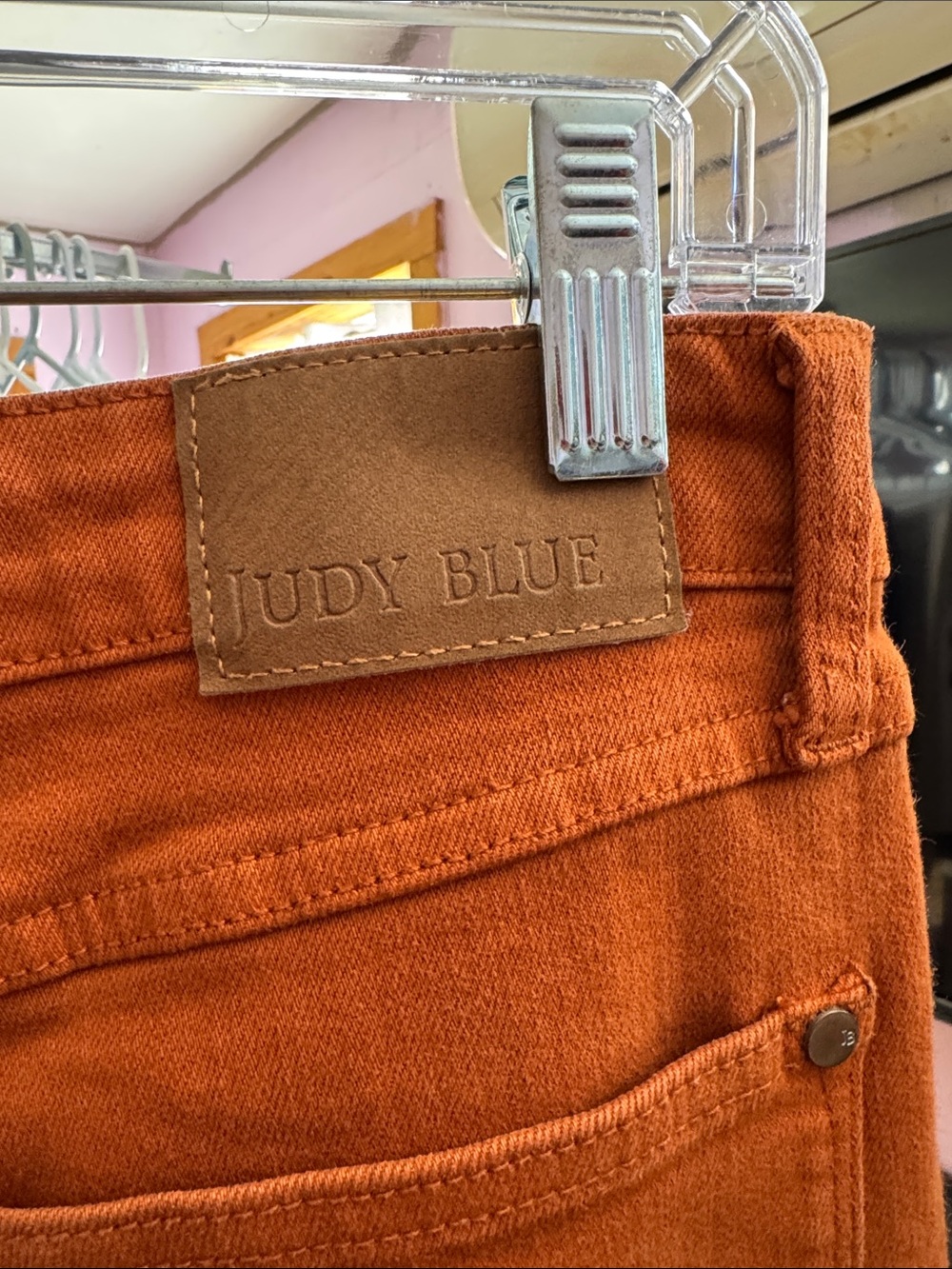 Judy Blue Texas Longhorn Orange Wide Leg High Rise Jeans 15/32 JB88498C Like New - Picture 7 of 7